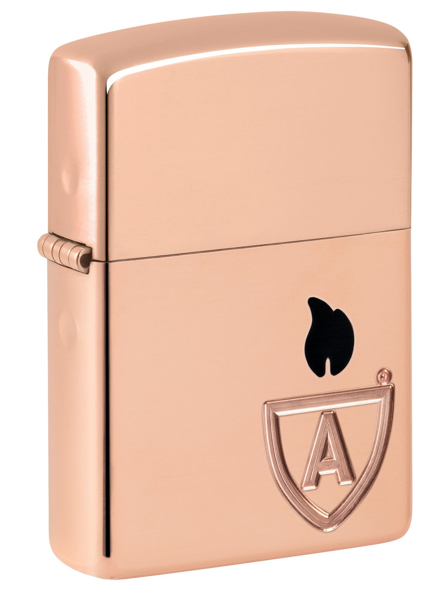 Zippo Lighter: Armor Solid Copper with Logo - High Polish Copper 46171