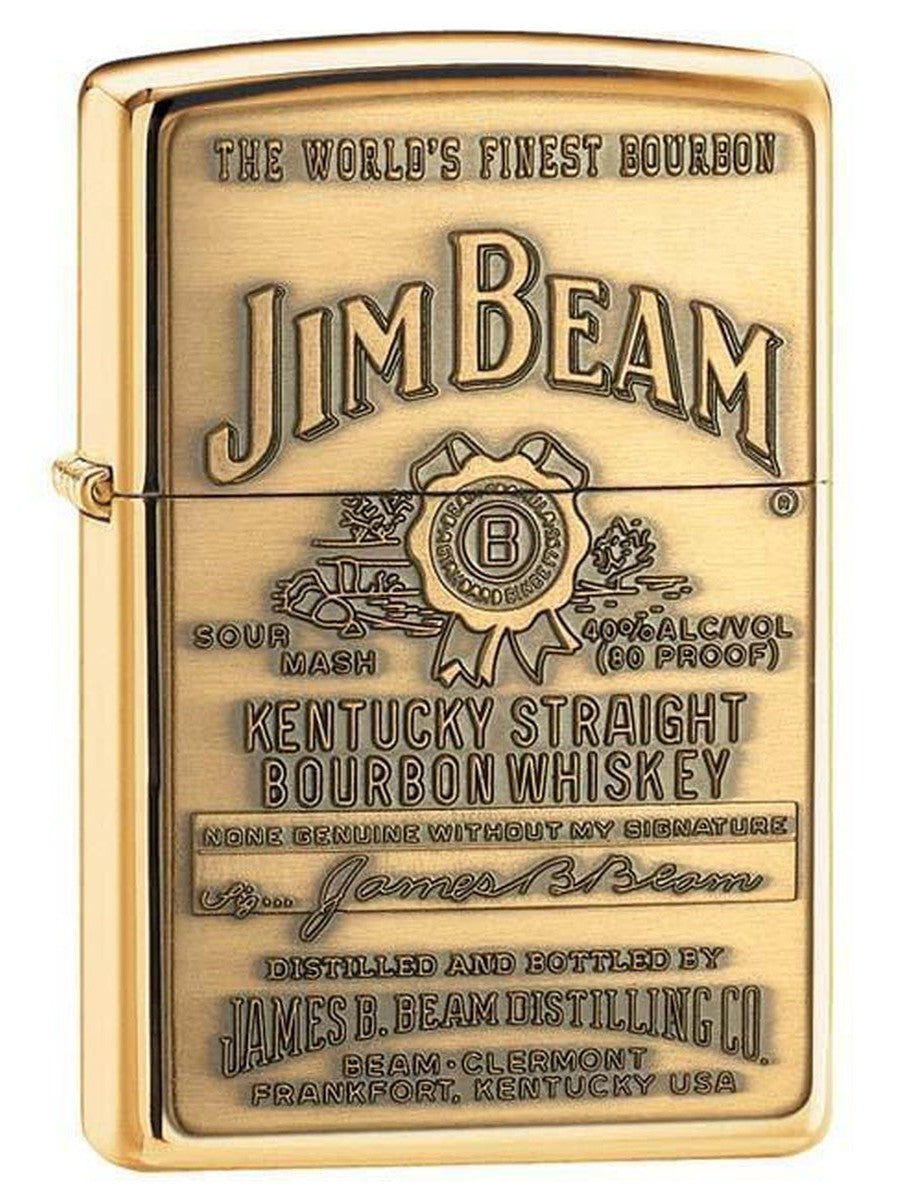 Zippo Lighter: Jim Beam Emblem - HP Brass 254BJB.929