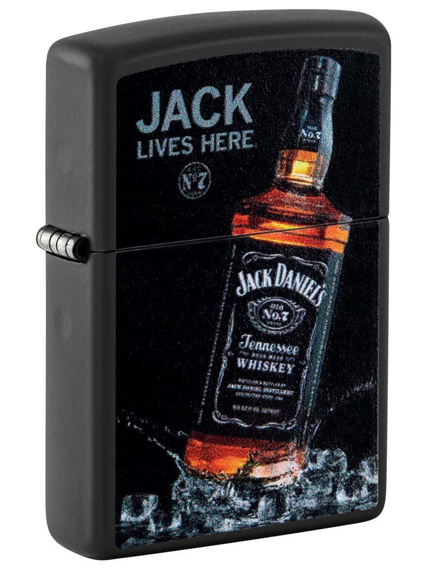 Zippo Lighter Jack Daniels Bottle Black Matte 48290 Lucas Lighters 