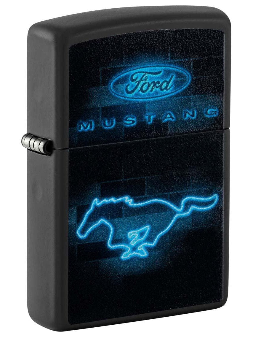 Zippo Lighter: Ford Mustang Logo - Black Matte 48404 – Lucas Lighters