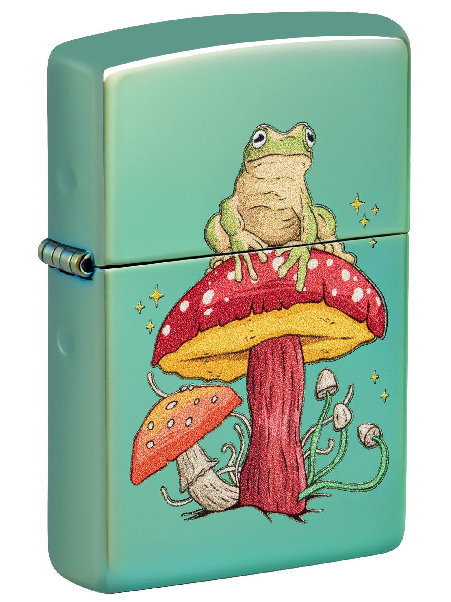 Zippo Lighter: Mystical Frog and Mushrooms - High Polish Green 48973 –  Lucas Lighters