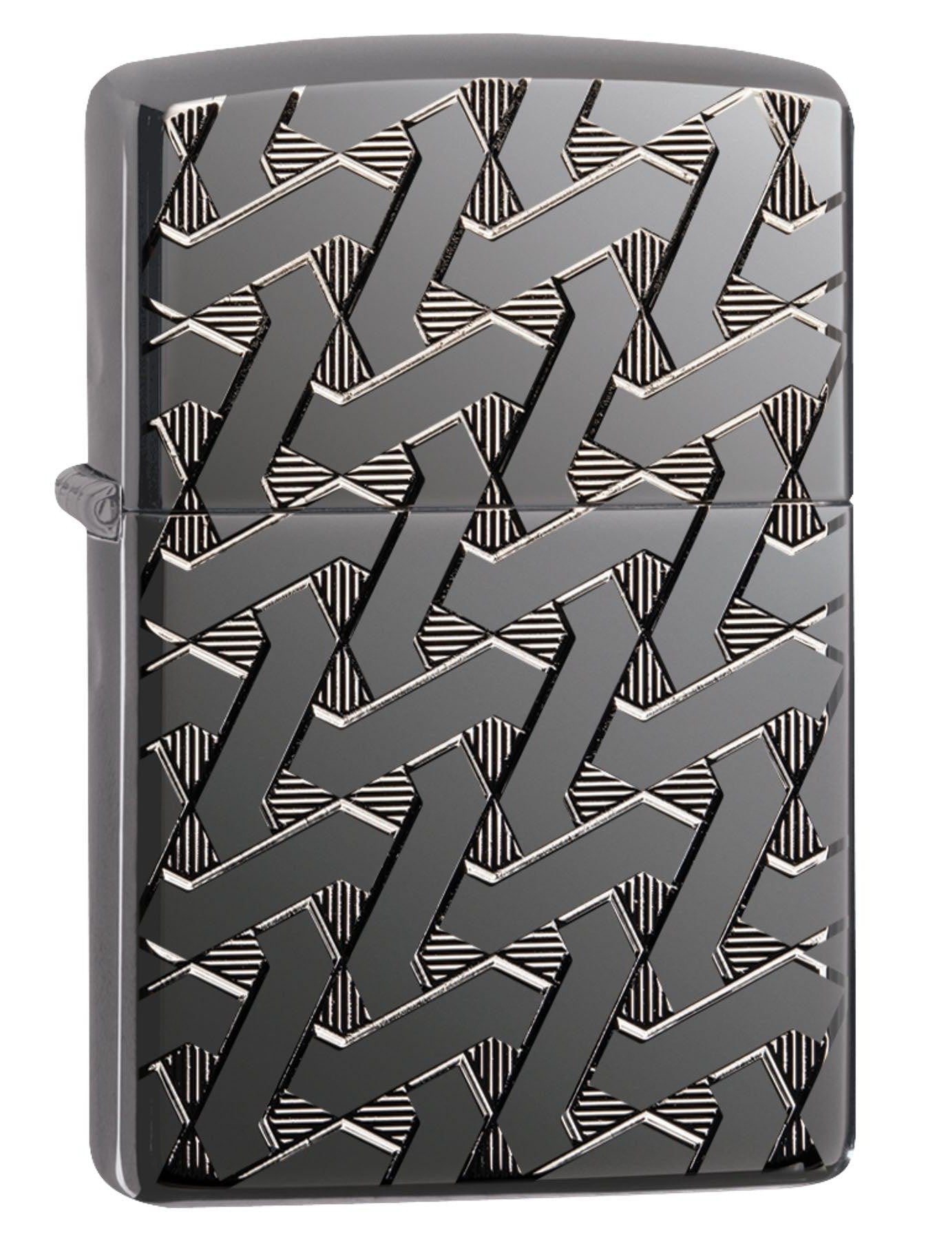 Zippo Lighter: Armor Deep Carved Geometric Pattern - Armor High