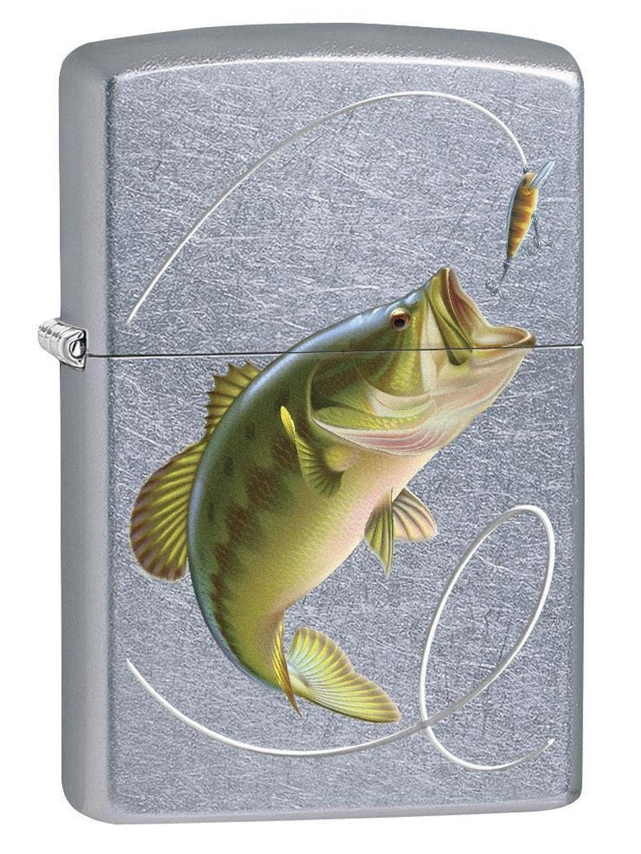 Zippo Lighter: Bass Fishing - Street Chrome 77475