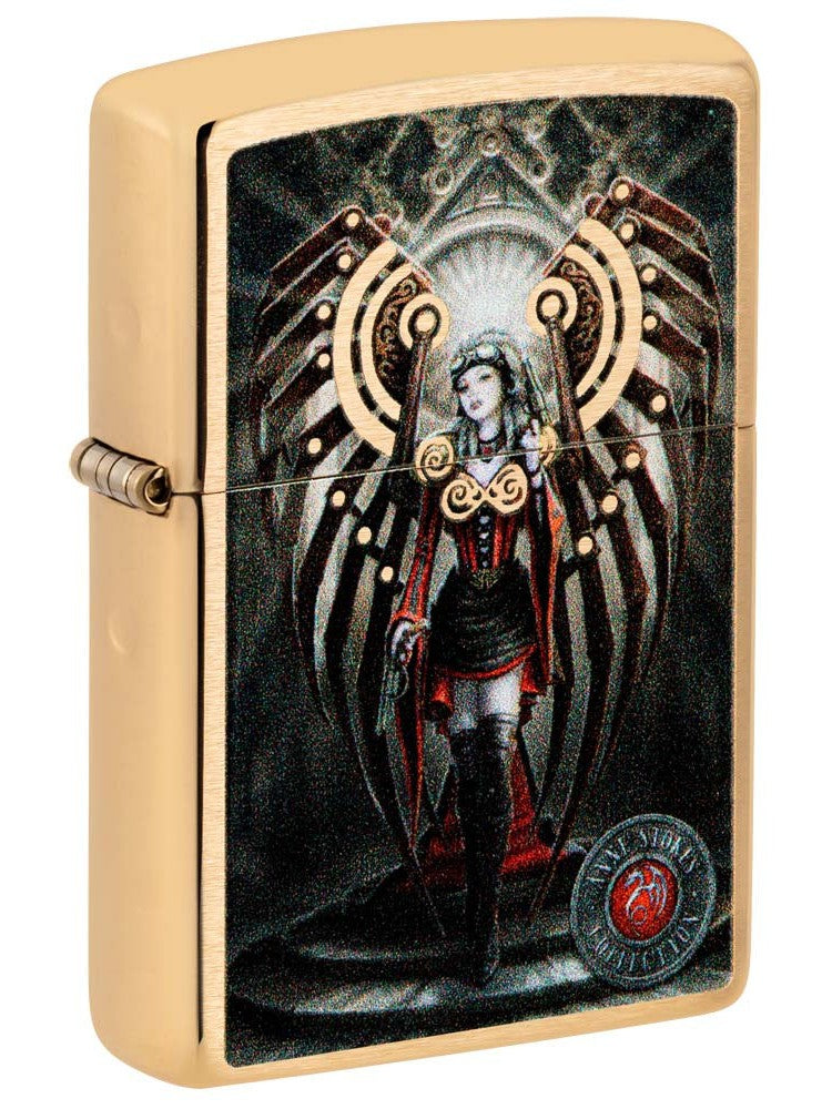 Zippo Lighter: Anne Stokes Steam Punk Angel - Brushed Brass 81192