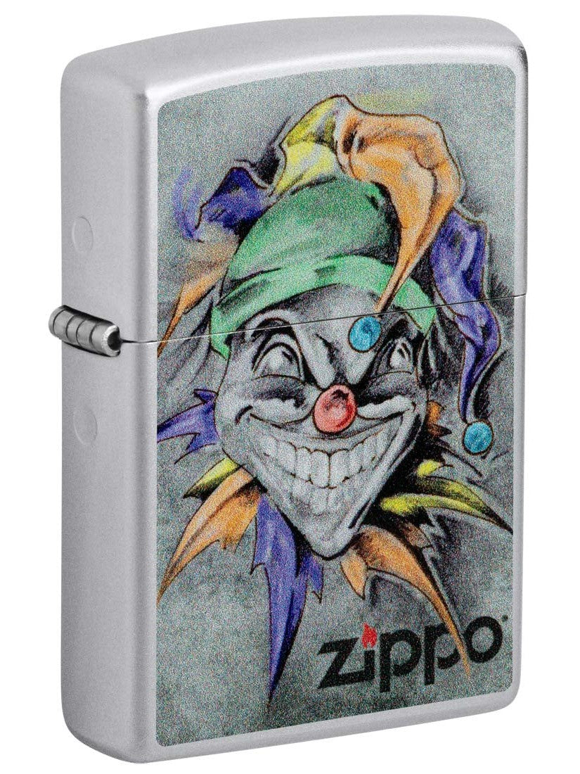 Zippo Lighter: Joker with Hat - Satin Chrome 81412 – Lucas Lighters