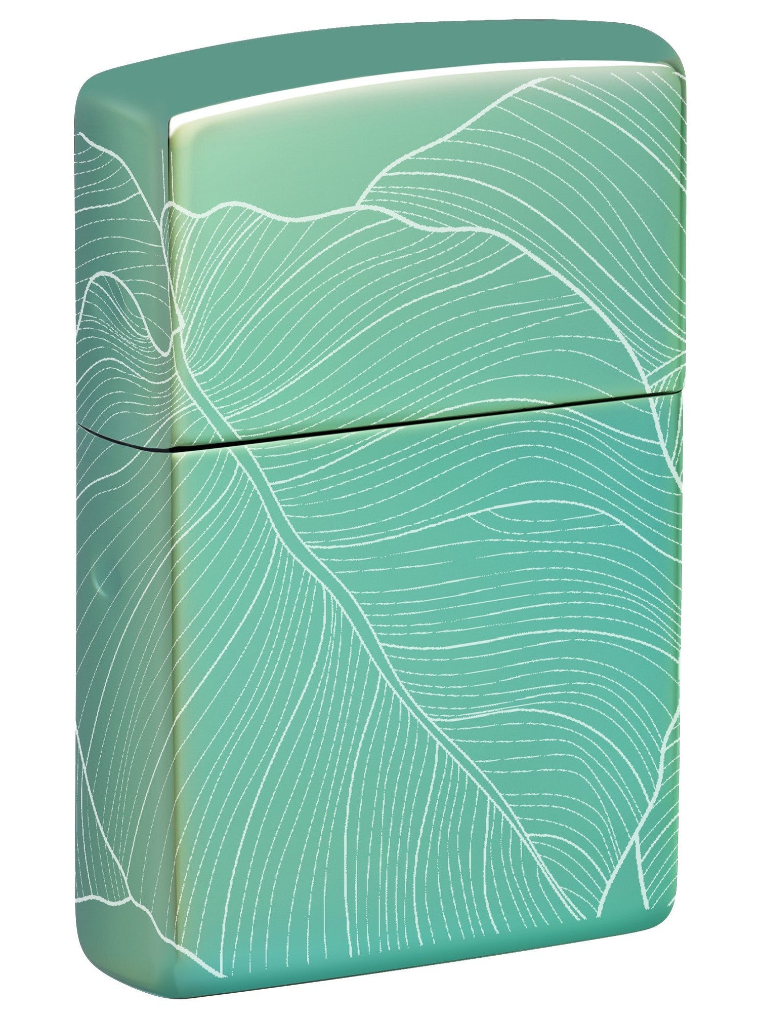 Zippo Lighter: Leaf Design, Photo 360 - High Polish Green 46110