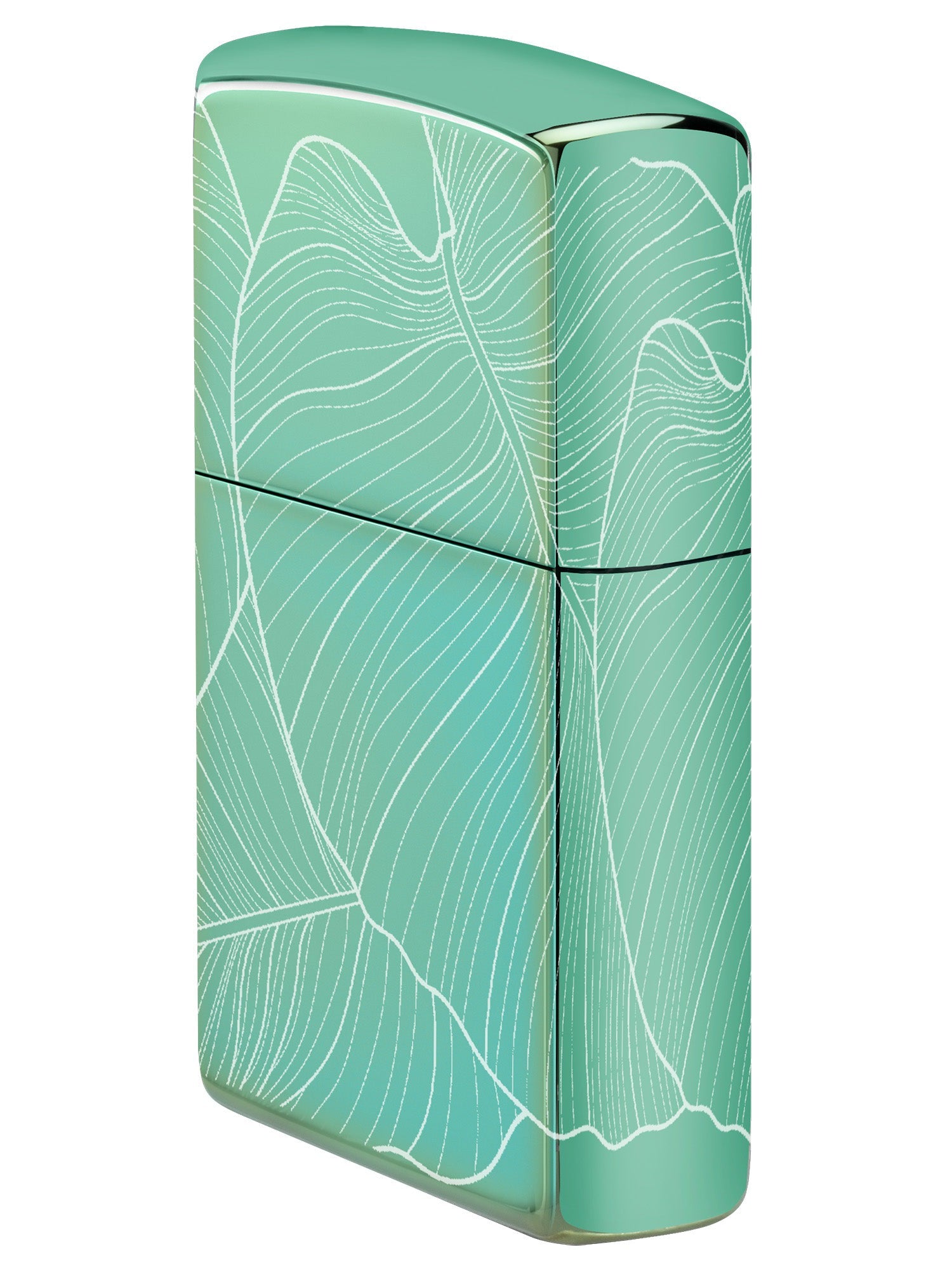 Zippo Lighter: Leaf Design, Photo 360 - High Polish Green 46110