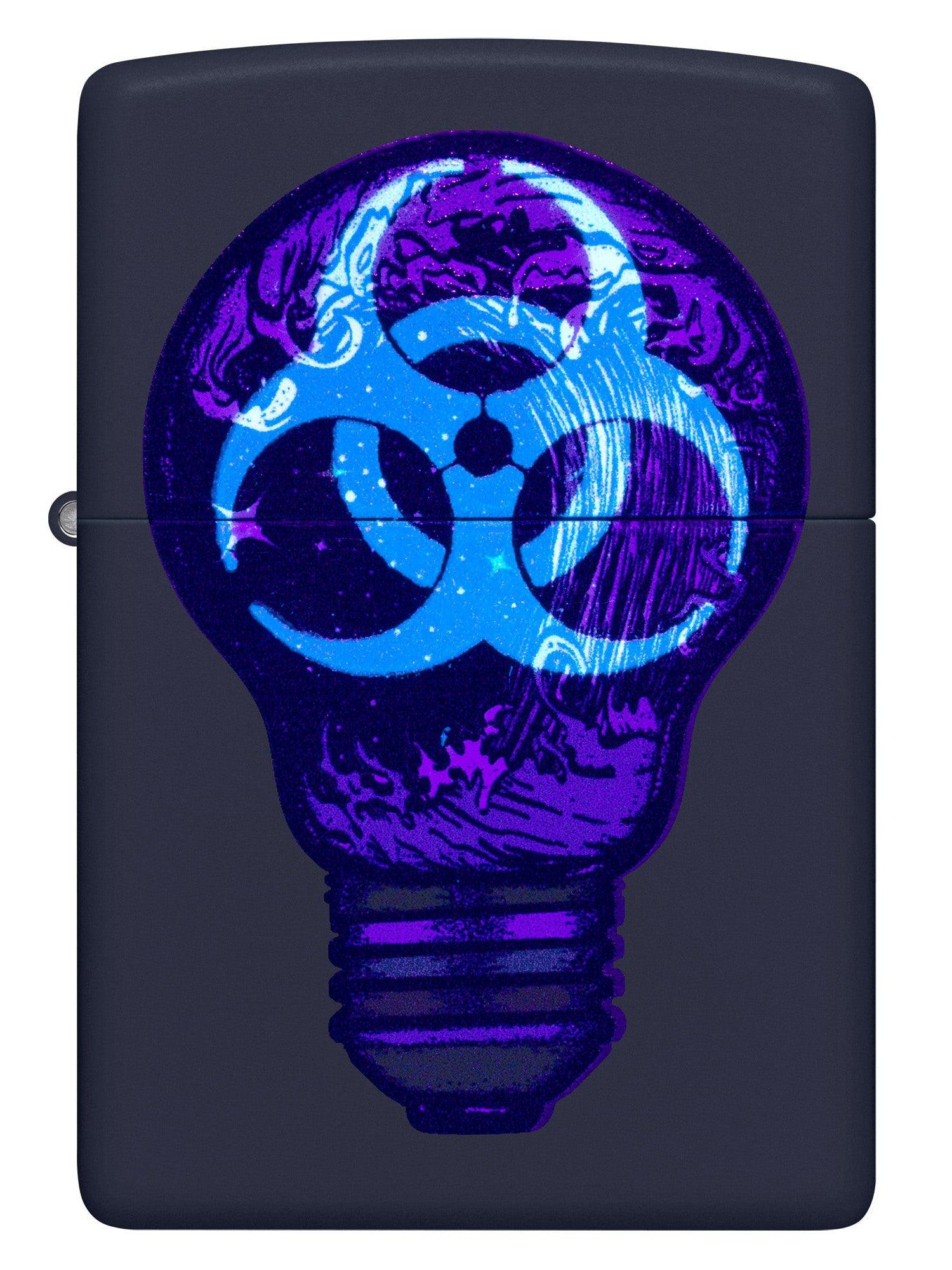 Zippo Lighter: Toxic Waves, Blacklight - Navy Matte 46143