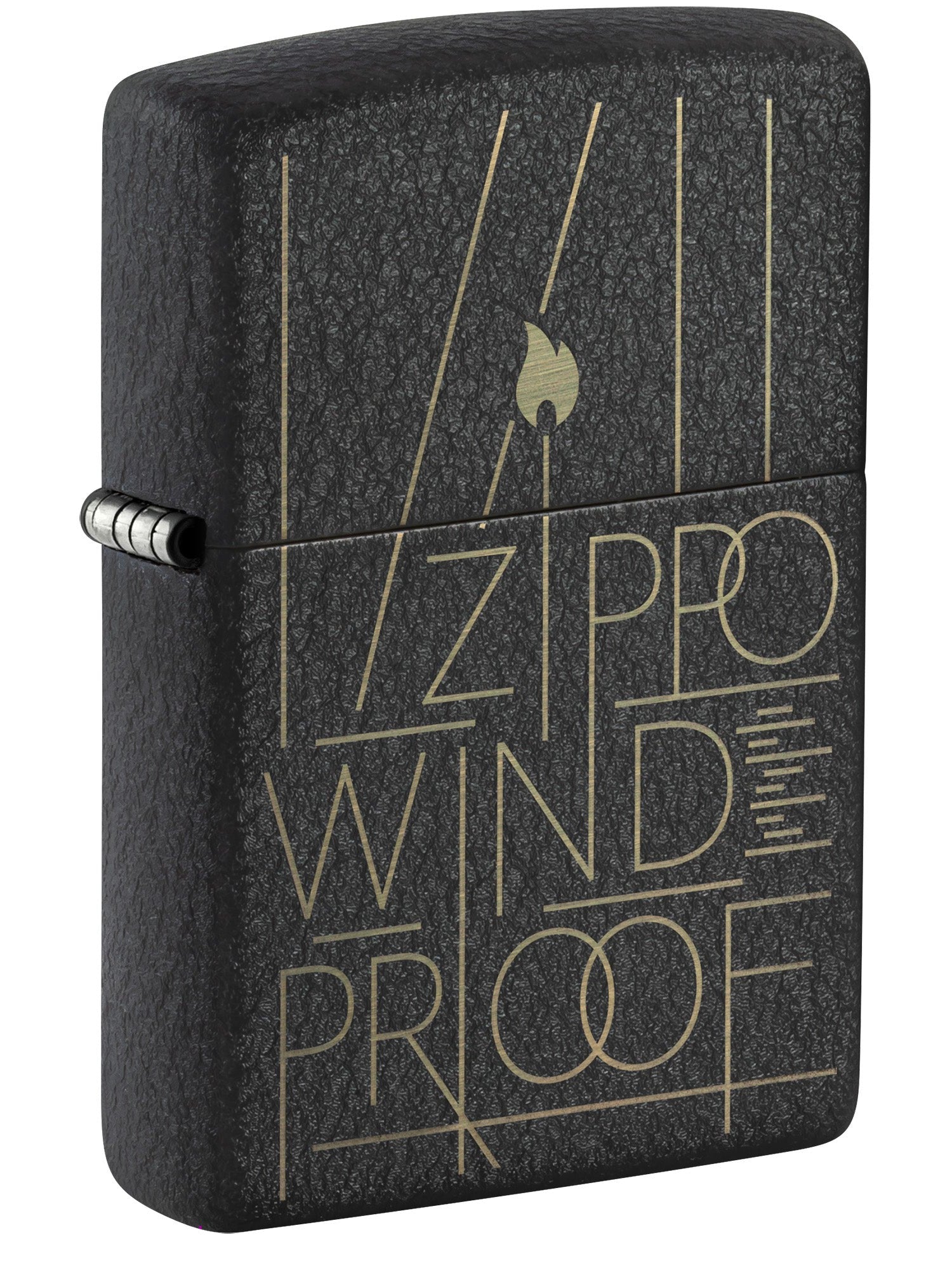 Zippo Lighter: Engraved Line Art - Black Crackle 46172