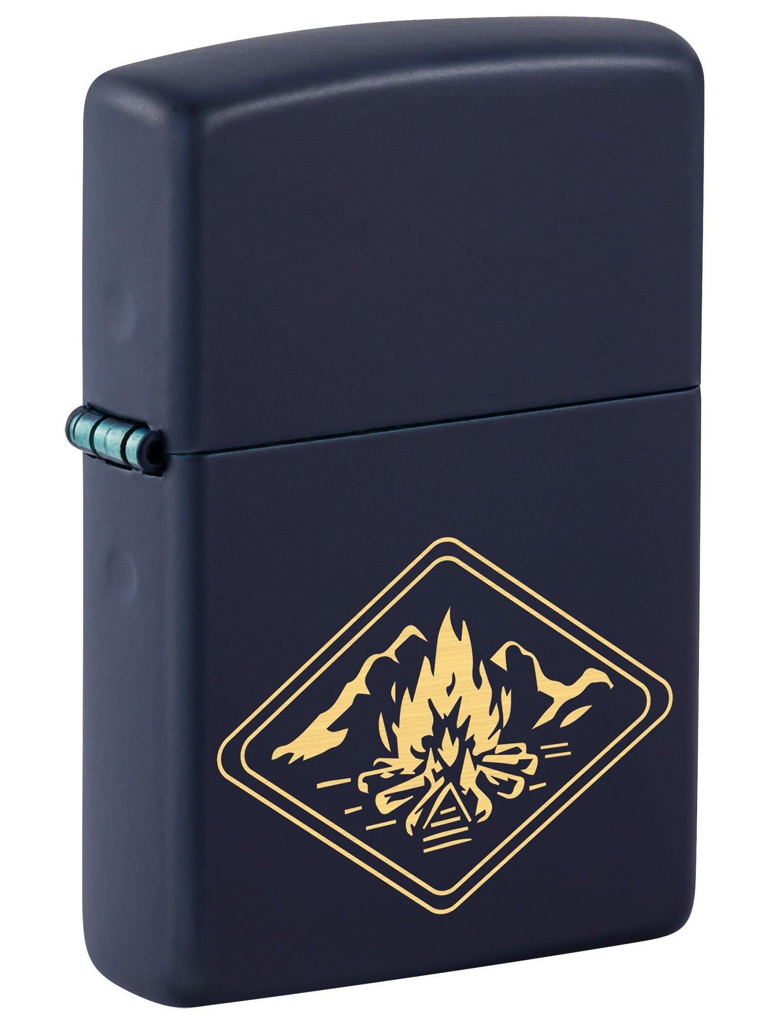 Zippo Lighter: Engraved Campfire Design - Navy Matte 46174 – Lucas Lighters