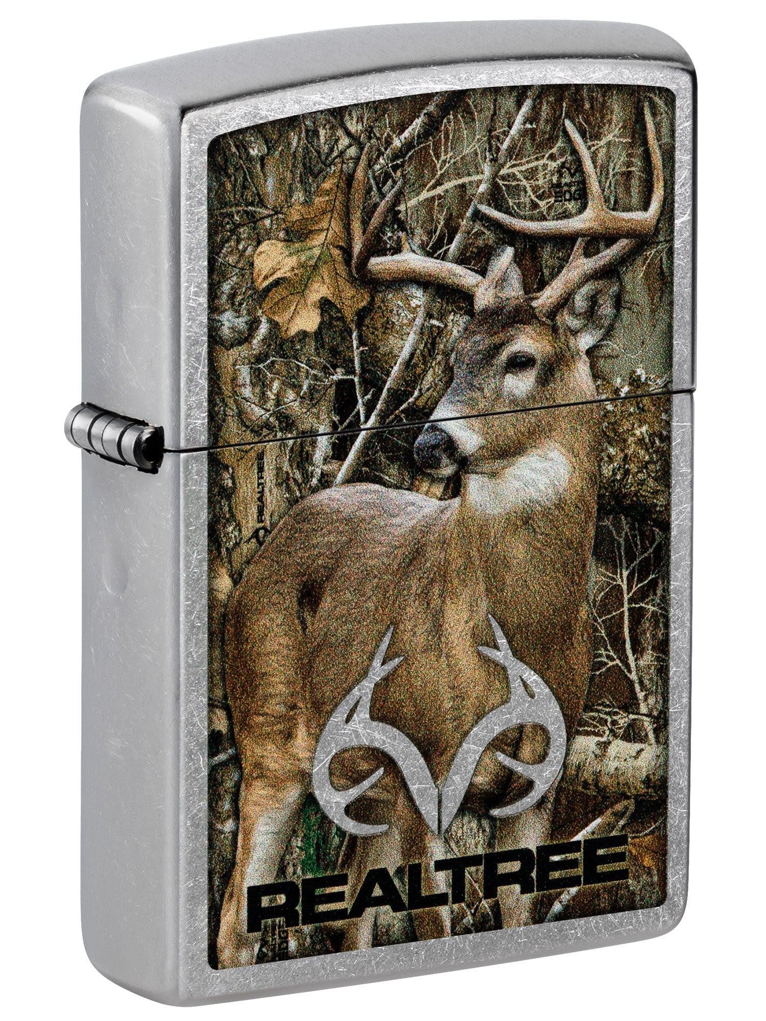 Zippo Lighter: Realtree with Buck in Woods - Street Chrome 46224