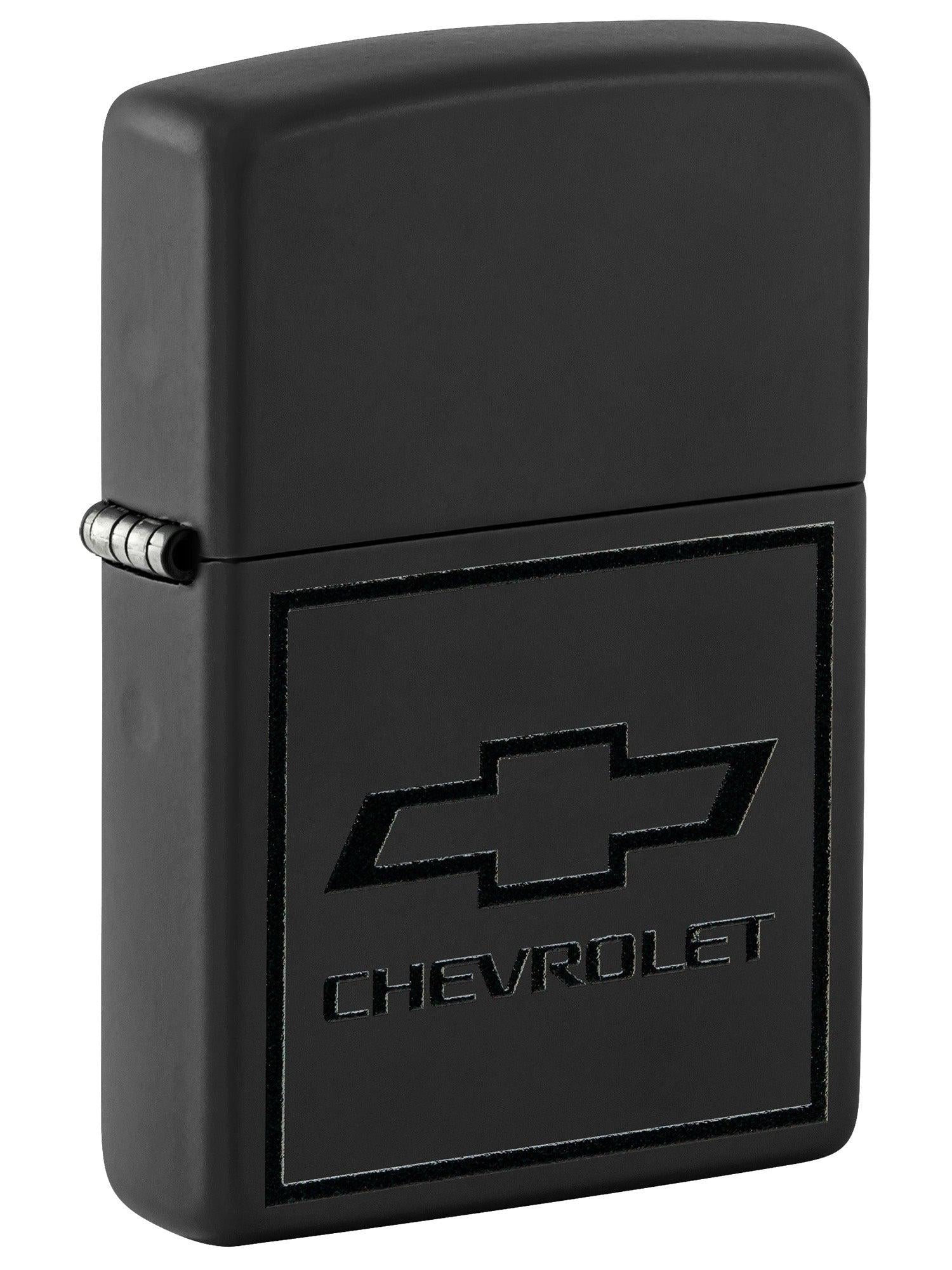 Zippo Lighter: Chevrolet Logo in Black - Black Matte 46228