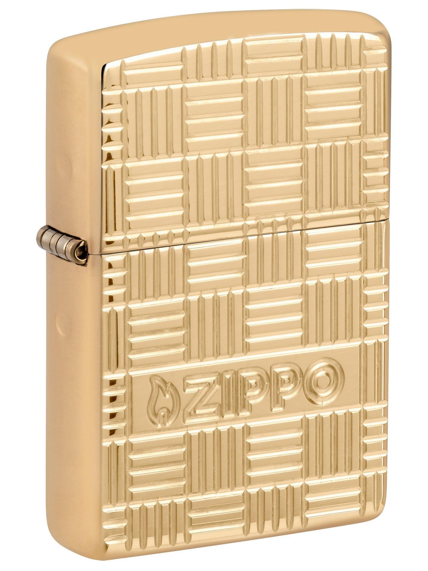 Zippo Lighter: Armor Deep Carved Zippo Design - High Polish Brass 46274