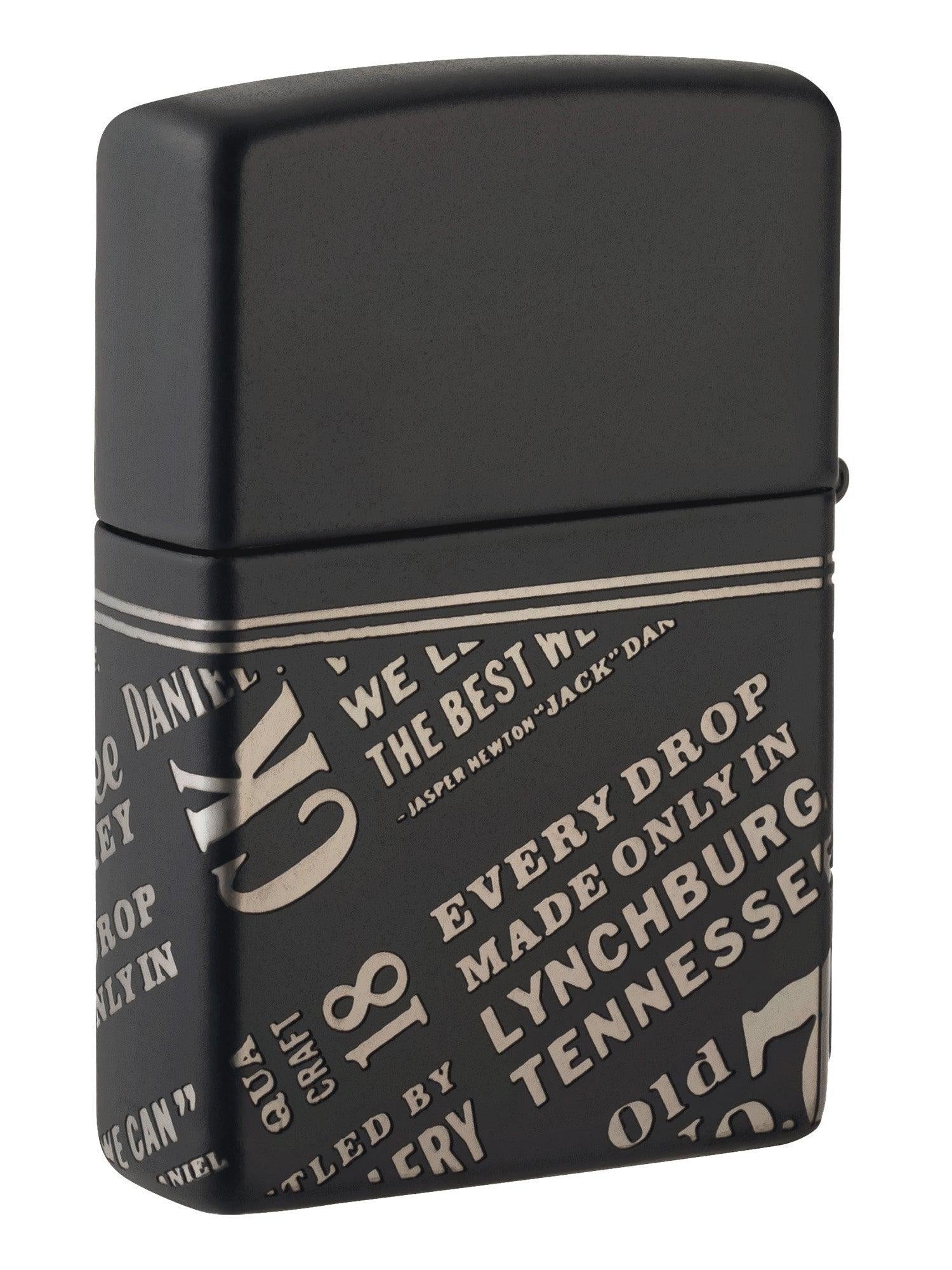 Zippo Lighter: Jack Daniel's Design, Laser 360 - Black Matte with Chrome 46279