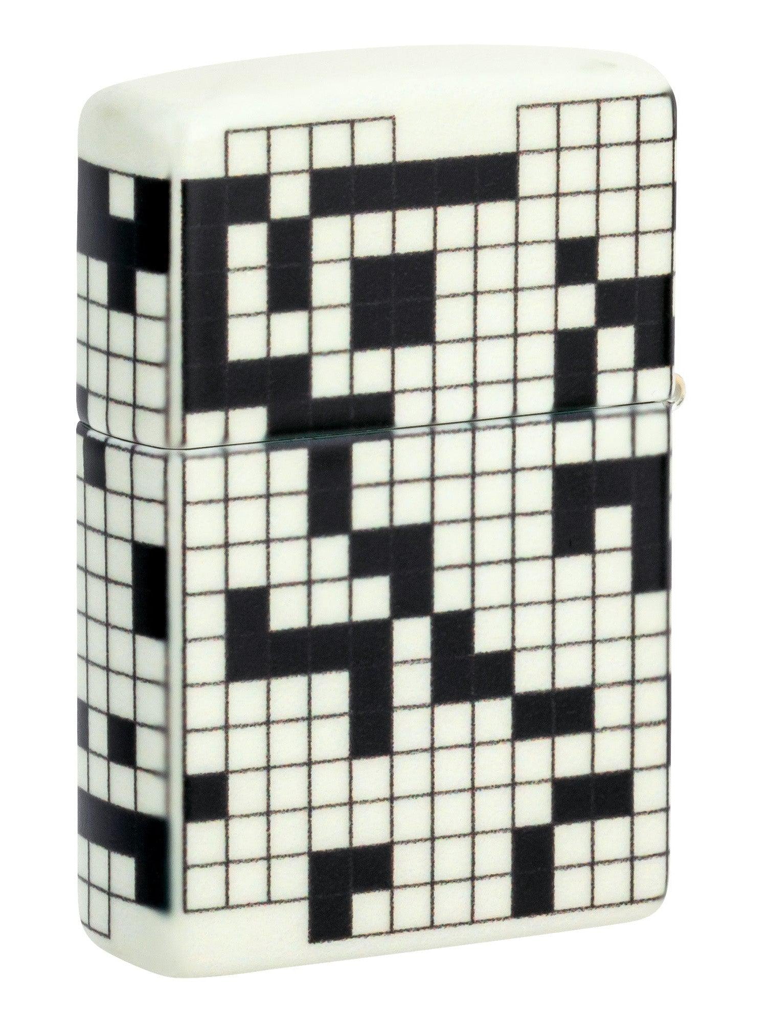 Zippo Lighter: Crossword Puzzle Design, 540 Color - Glow-in-the-Dark Green 46285