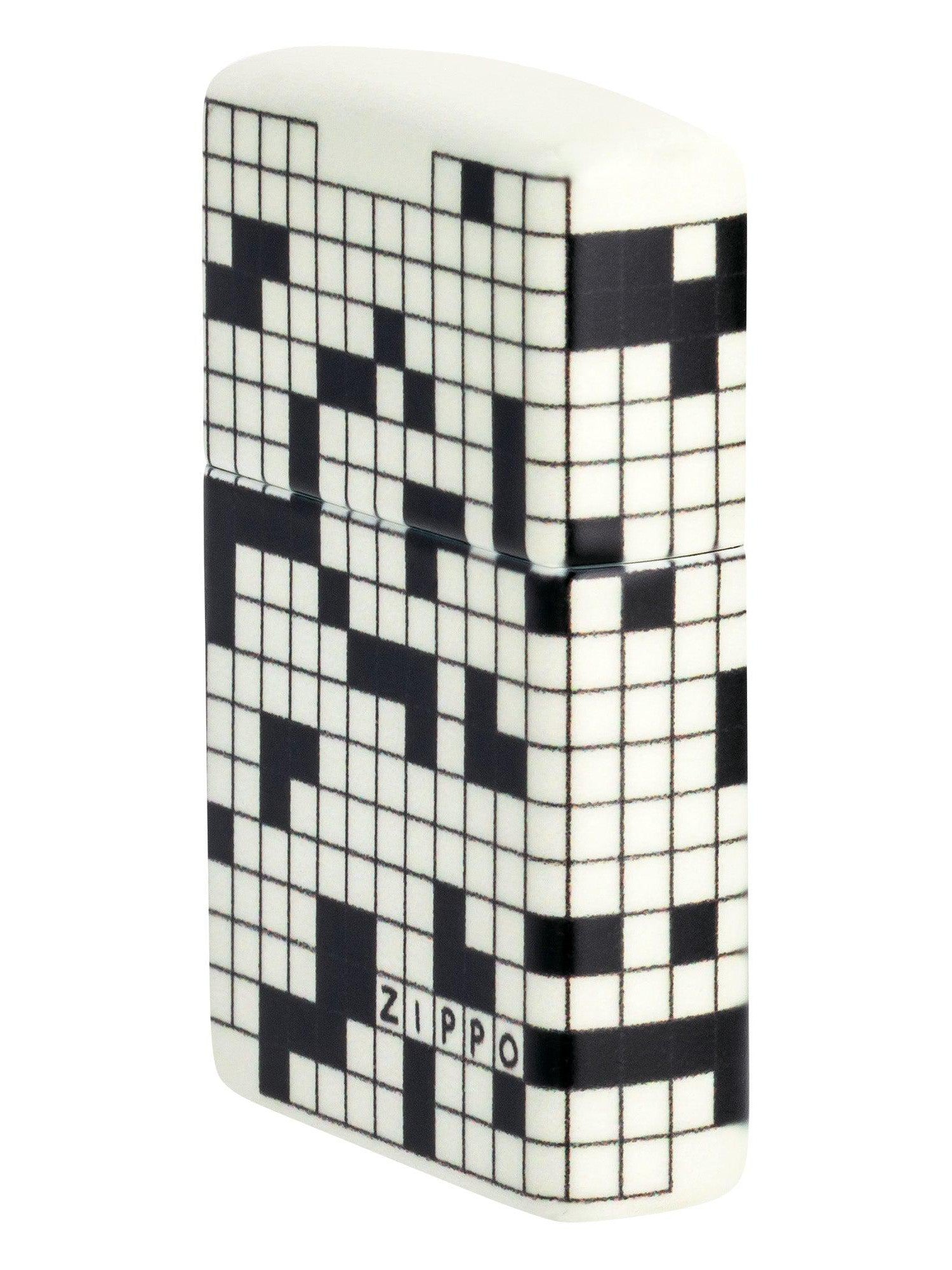 Zippo Lighter: Crossword Puzzle Design, 540 Color - Glow-in-the-Dark Green 46285