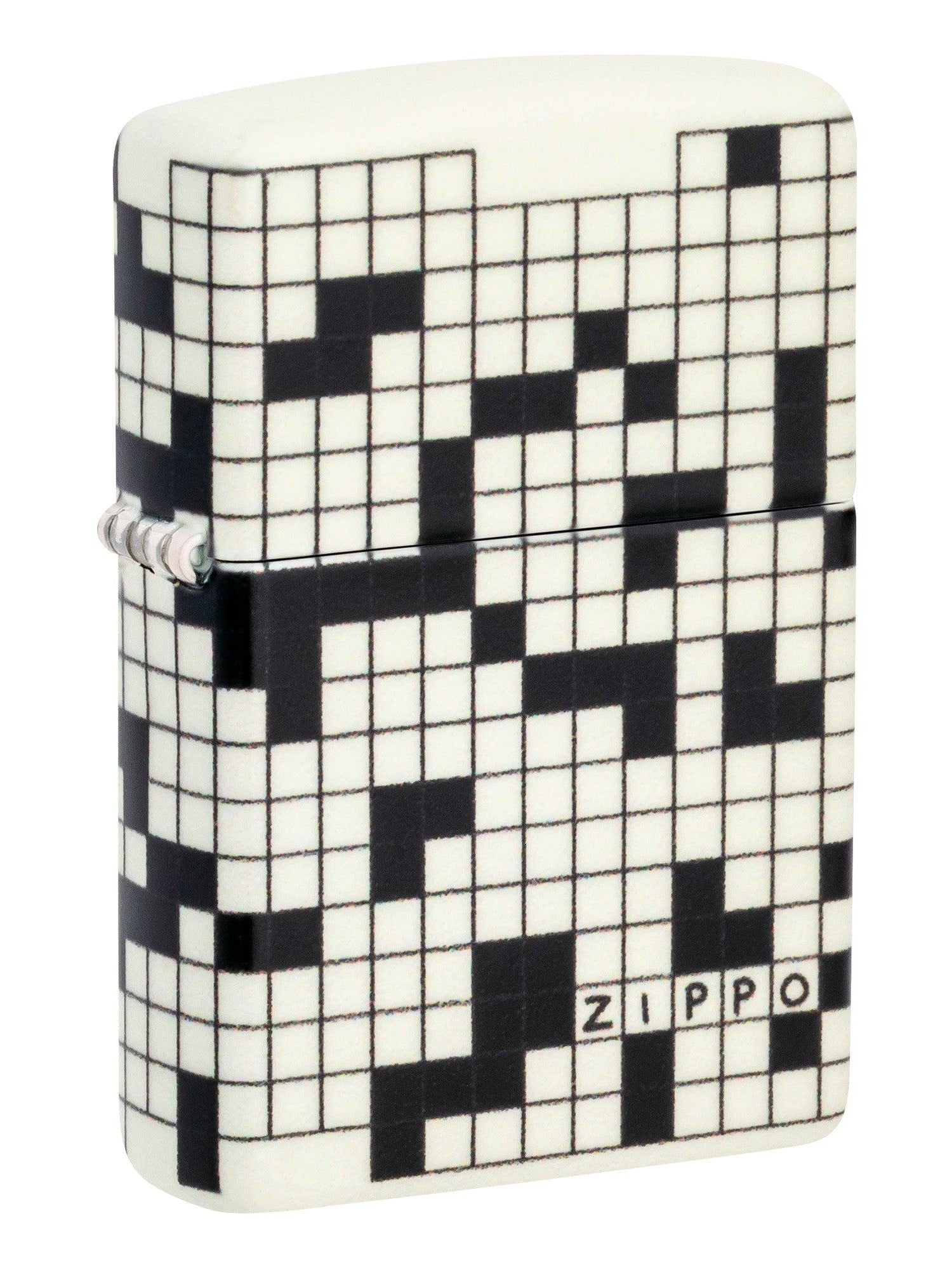 Zippo Lighter: Crossword Puzzle Design, 540 Color - Glow-in-the-Dark Green 46285