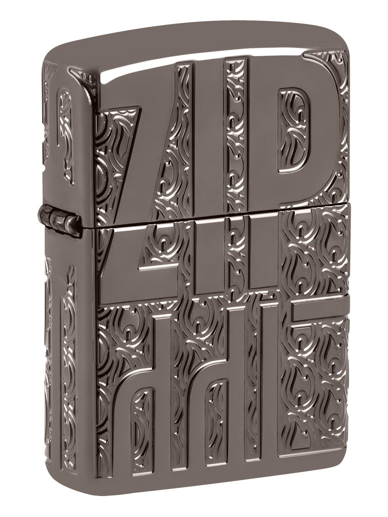 Zippo Lighter: Armor MultiCut, Reverse Carve Zippo - Black Ice 46312