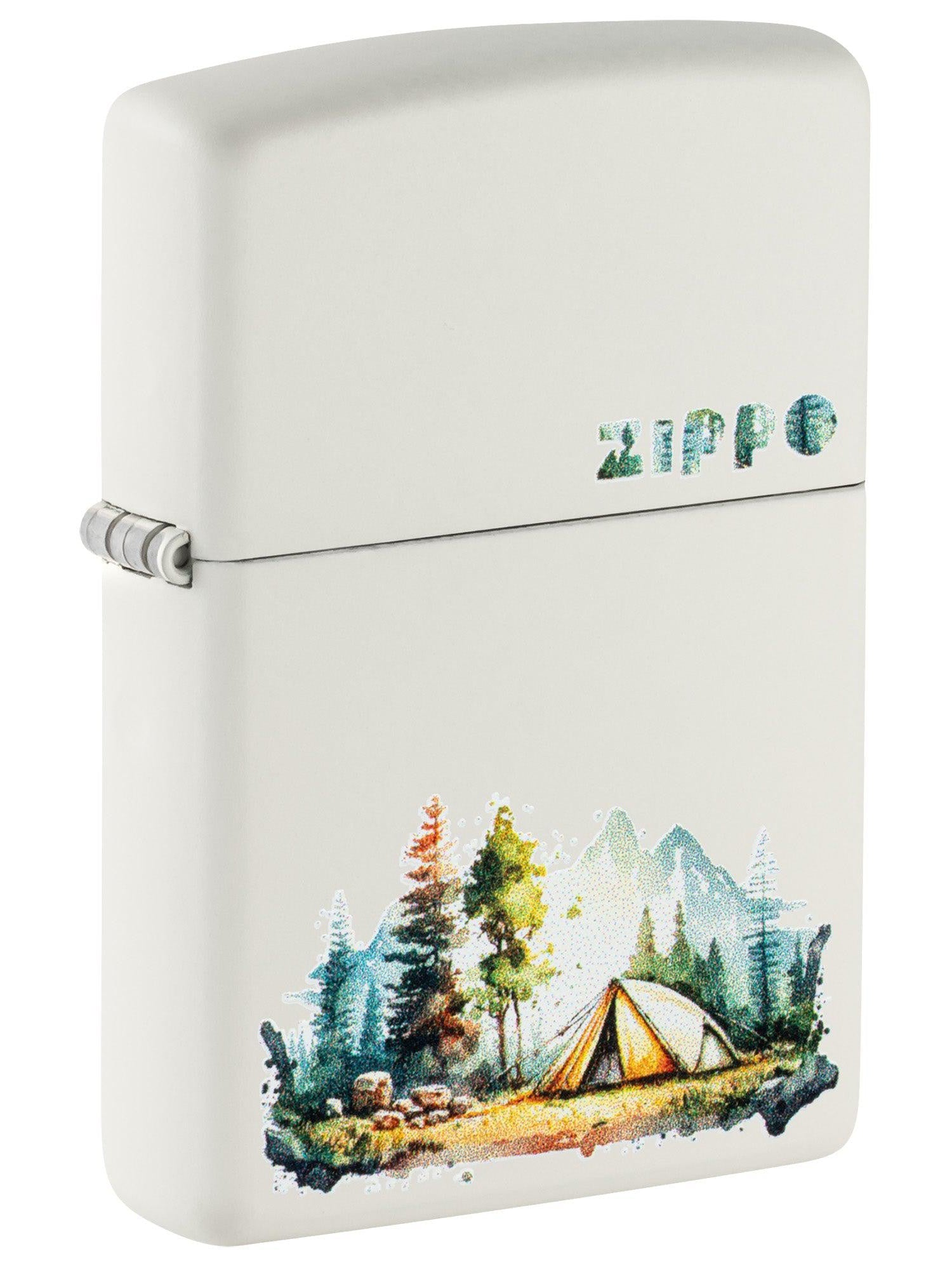 Zippo Lighter: Nature Retreat Design - White Matte 46474