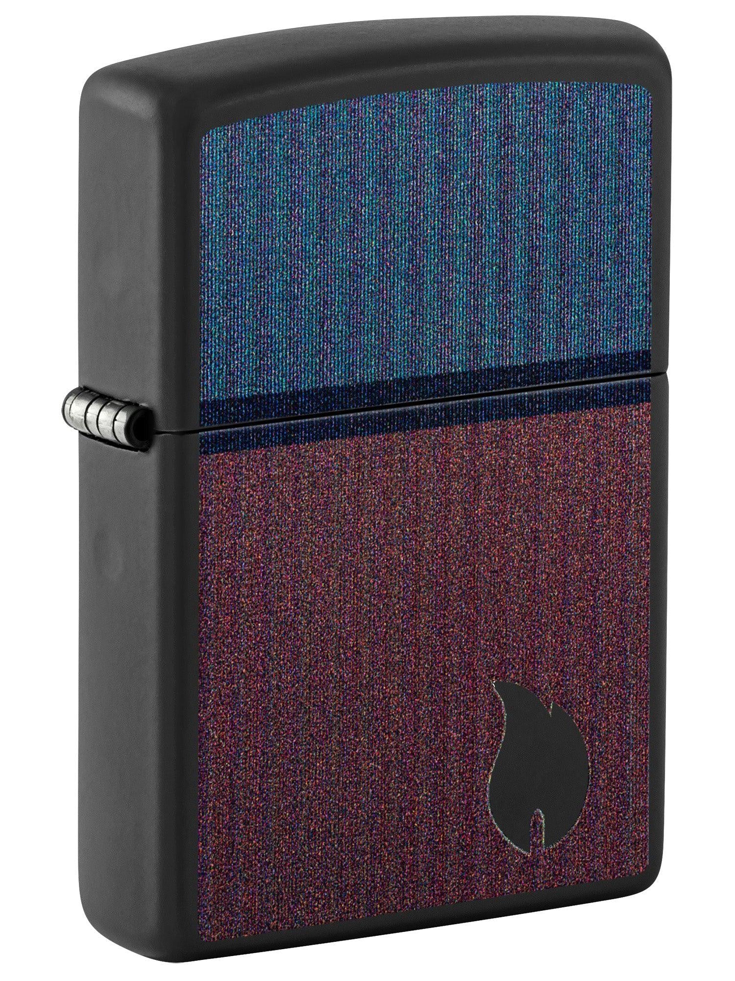 Zippo Lighter: Color Block Flame Design - Black Matte 46476