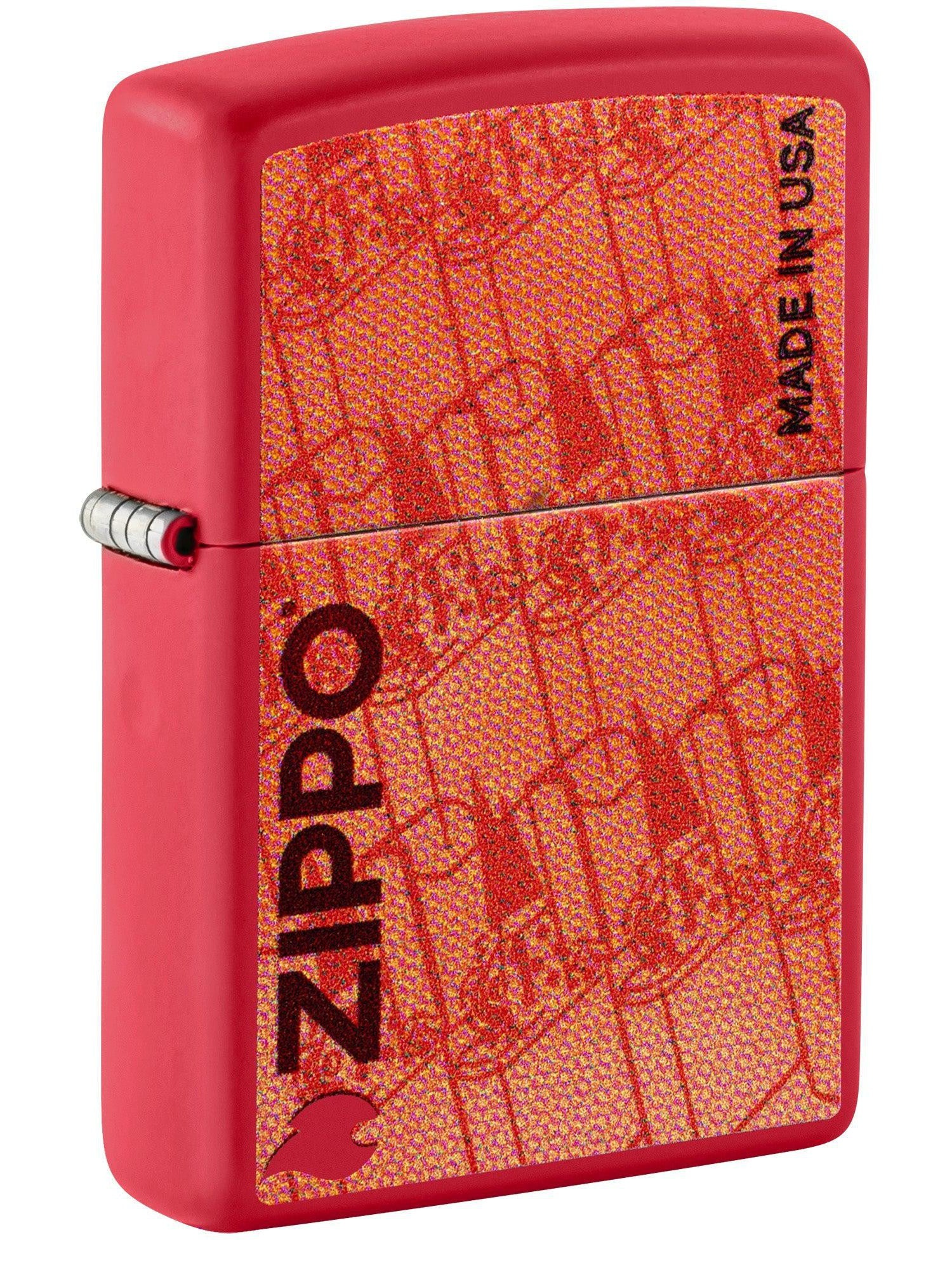 Zippo Lighter: Made in USA Design - Red Matte 46487