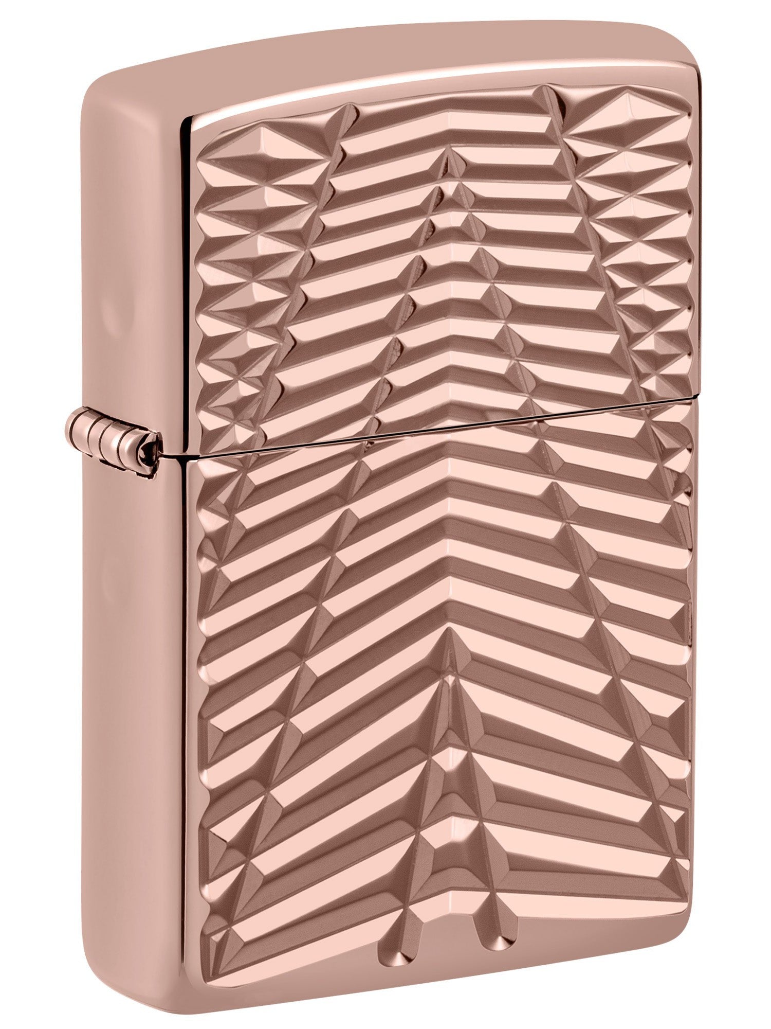 Zippo Lighter: Armor Deep Carved Abstract Design - High Polish Rose Gold 48879