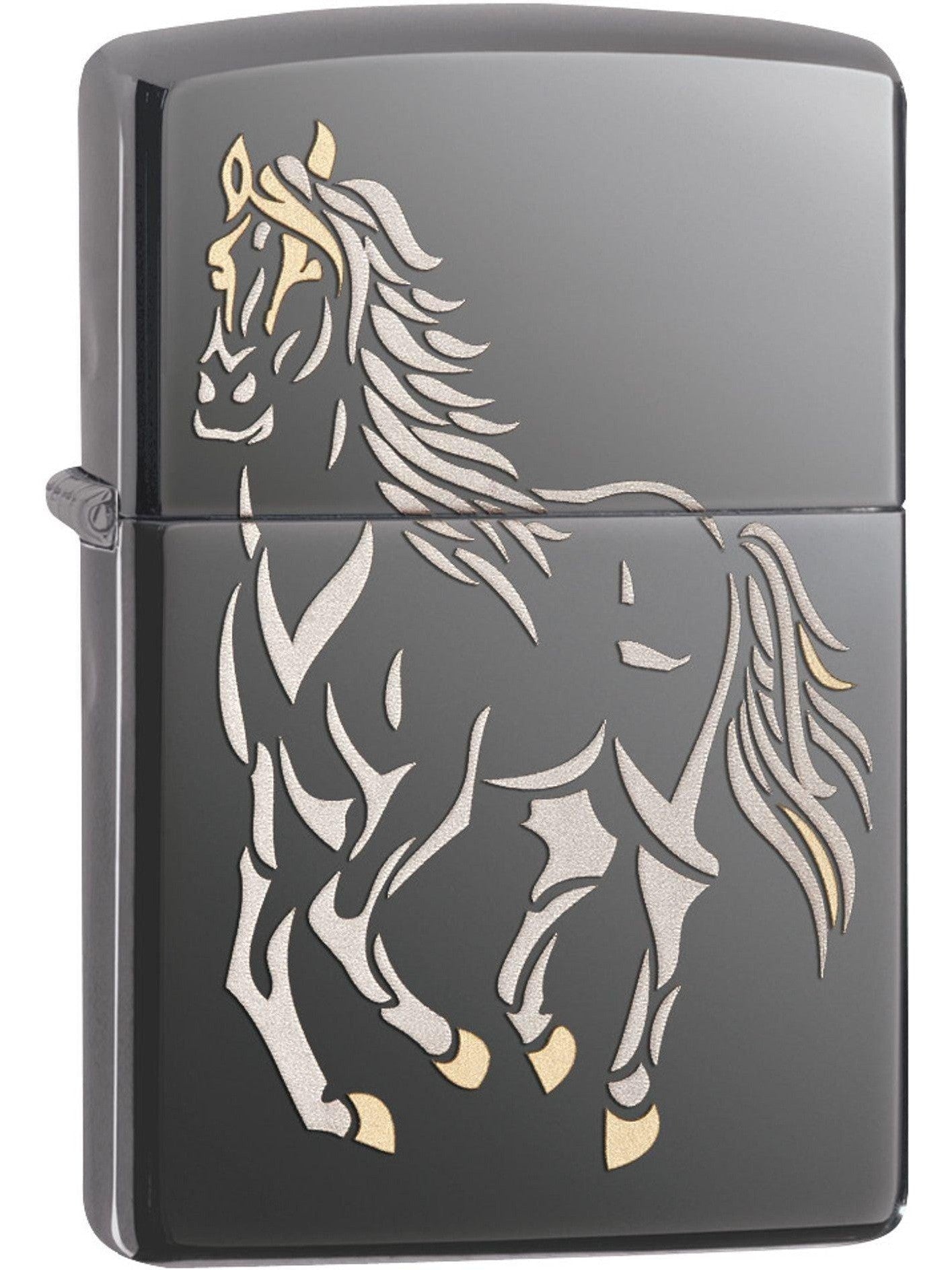 Zippo Lighter: Running Horse - Black Ice 81592 – Lucas Lighters