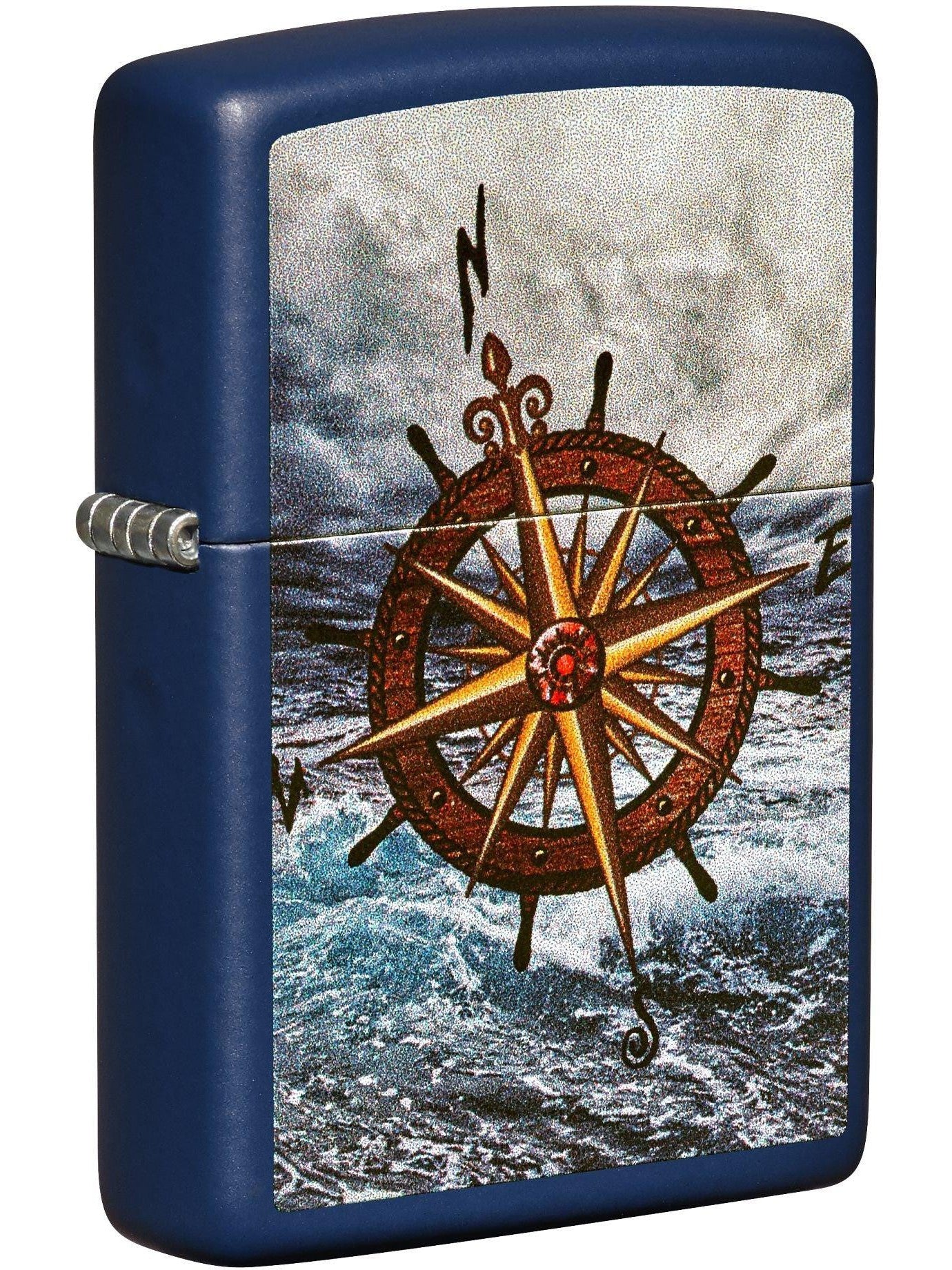 Zippo Lighter: Nautical Compass - Navy Matte 81626