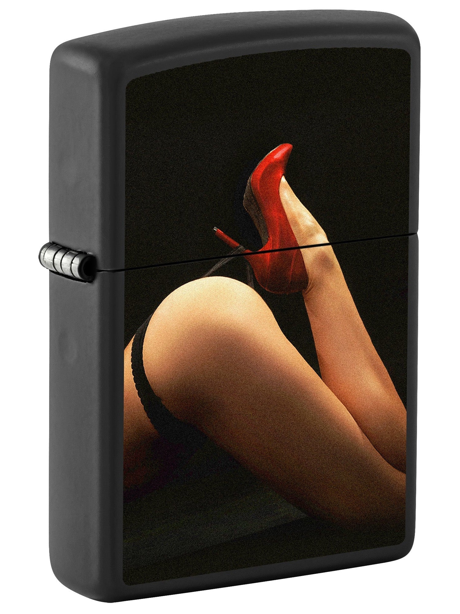 Zippo Lighter: Red Shoe Girl - Black Matte 81638