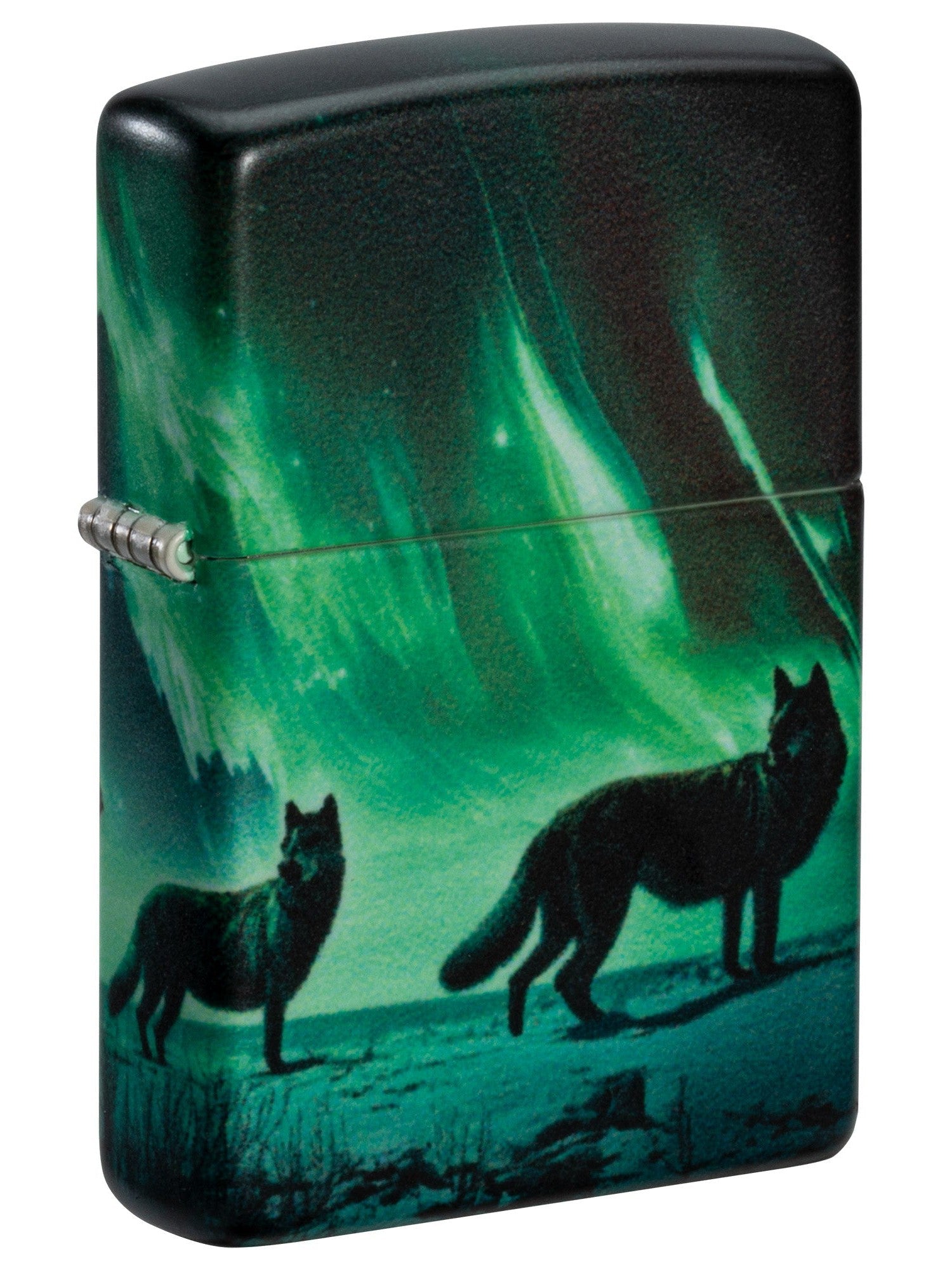 Zippo Lighter: Wolves with Northern Lights, Glow-in-the-Dark - 540 Color 81643