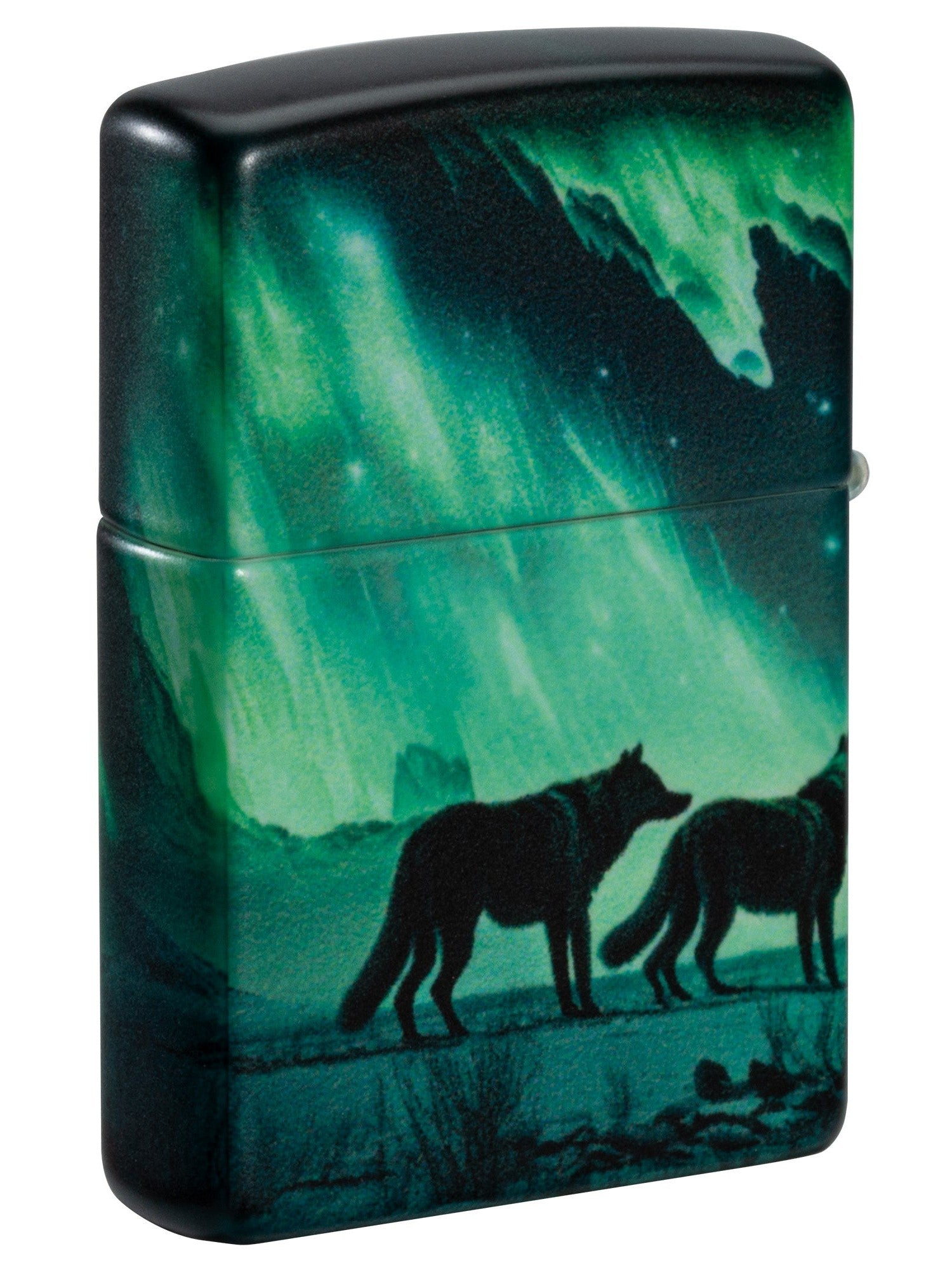 Zippo Lighter: Wolves with Northern Lights, Glow-in-the-Dark - 540 Color 81643