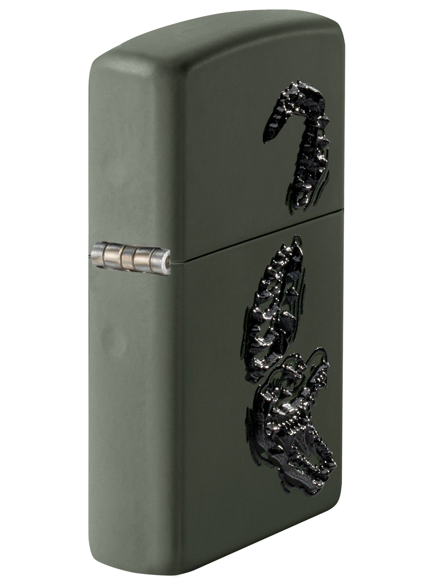 Zippo Lighter: Raised Alligator Emblem - Green Matte 81652