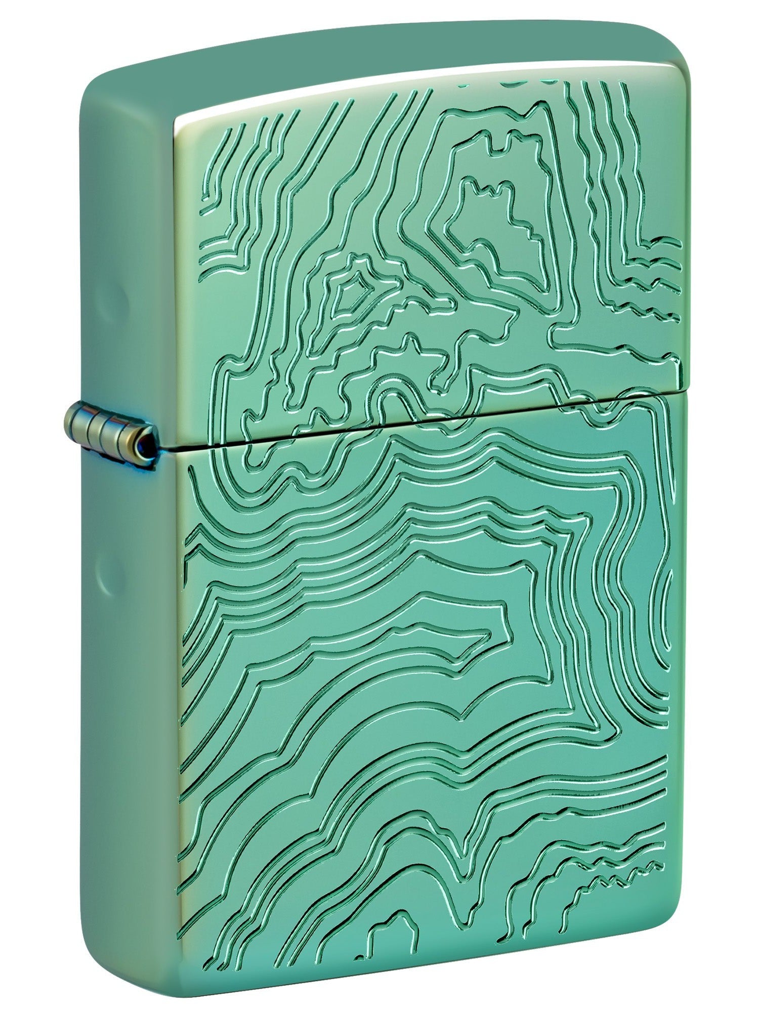 Zippo Lighter: Topography Map, Armor Deep Carved - High Polish Green 4 ...