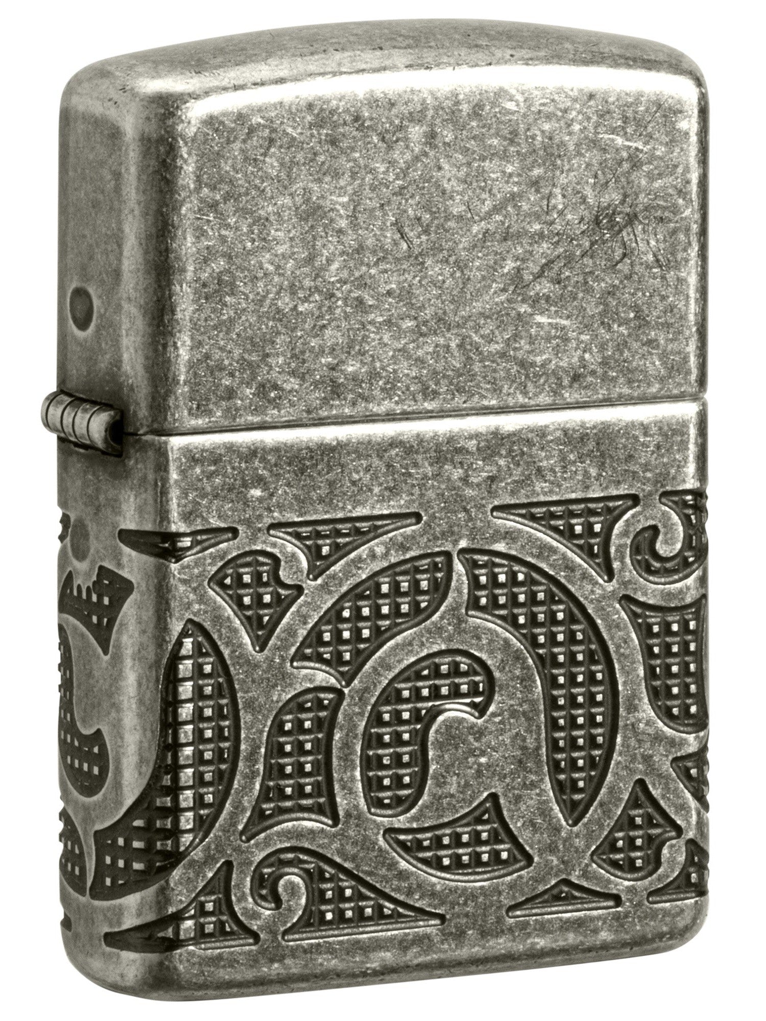 Zippo Lighter: Armor MultiCut Pattern Design - Antique Silver 49290 ...