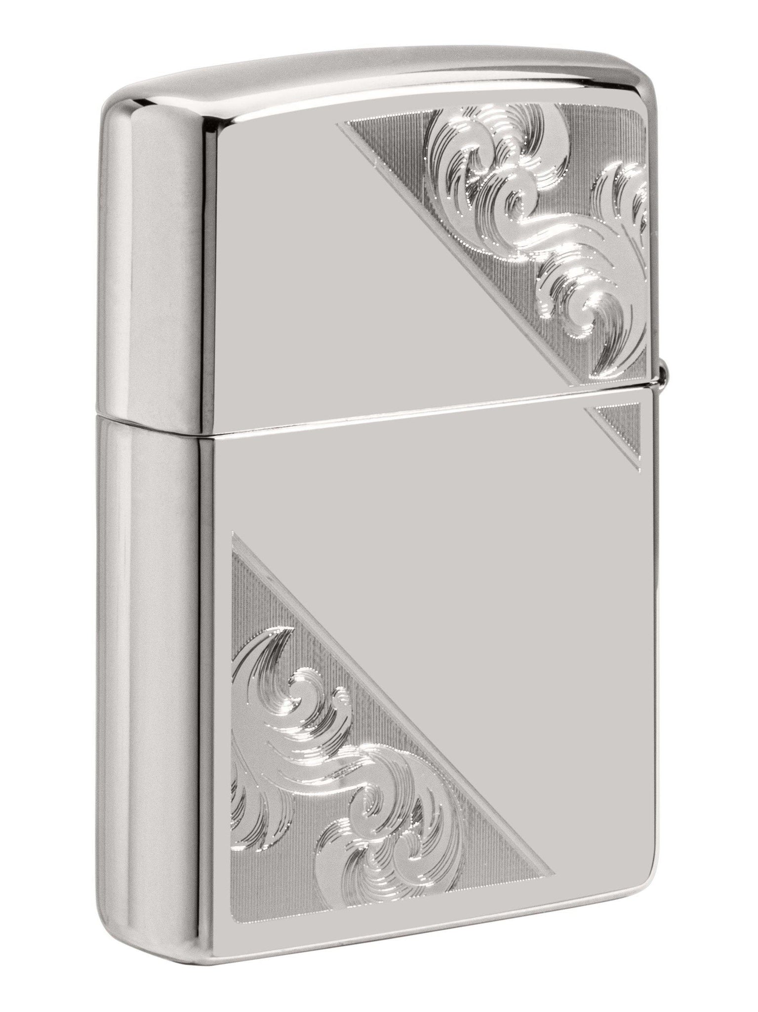 Zippo Lighter: Sterling Silver Diamond Pattern, Engraved Armor 