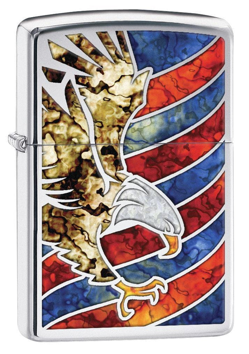 Zippo Lighter: Fusion American Bald Eagle - High Polish Chrome 78222 ...