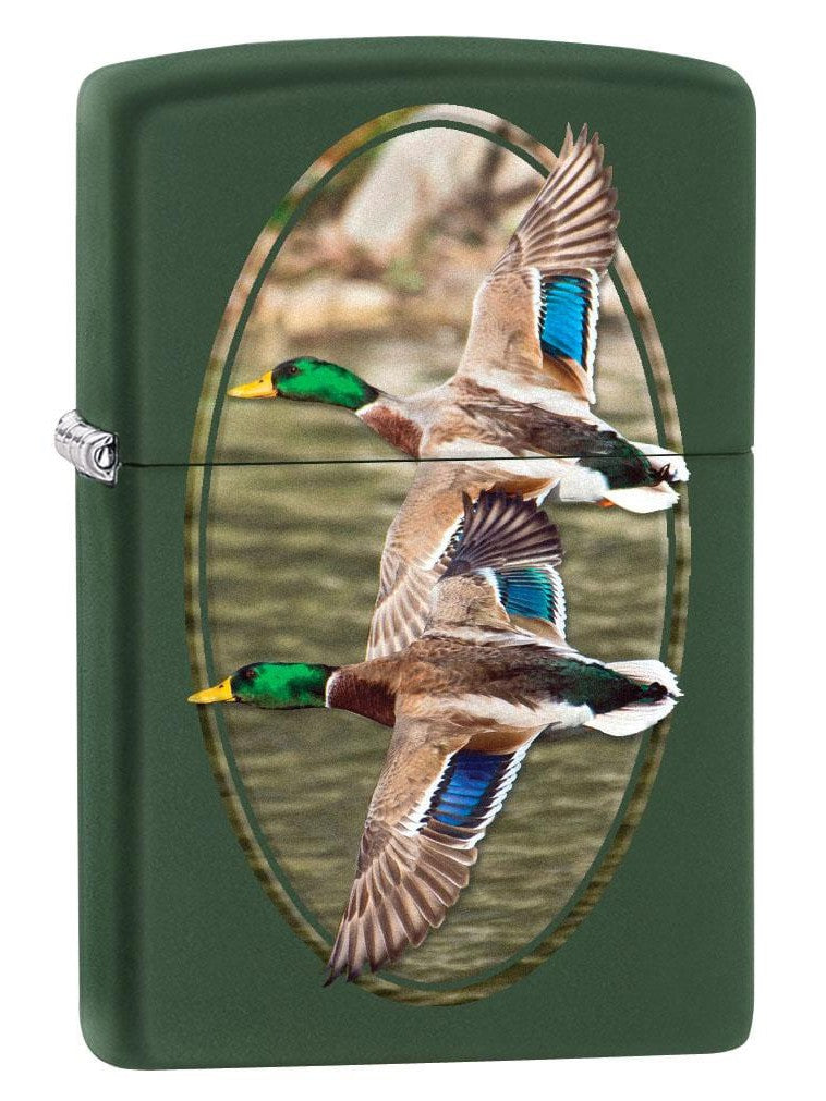Zippo Lighter: Two Ducks Flying - Green Matte 80160 – Lucas Lighters
