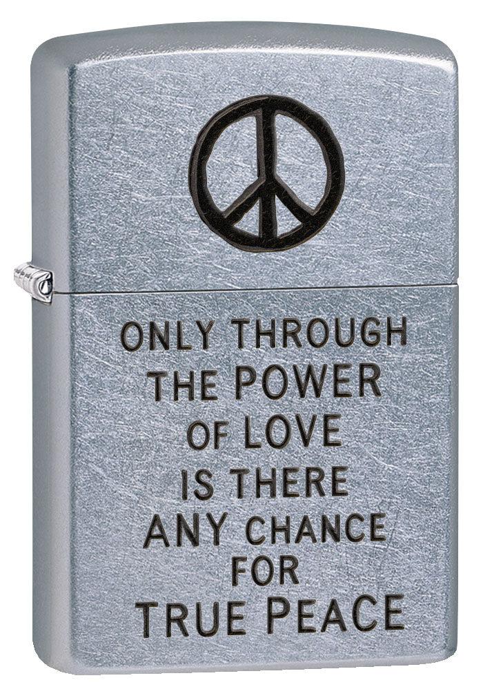 Zippo Lighter: Vietnam Trench Art, Peace - Street Chrome 80782