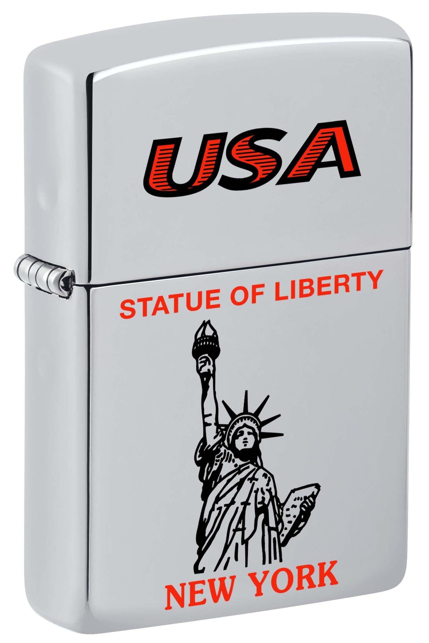 Zippo Lighter: USA Statue of Liberty New York - High Polish Chrome