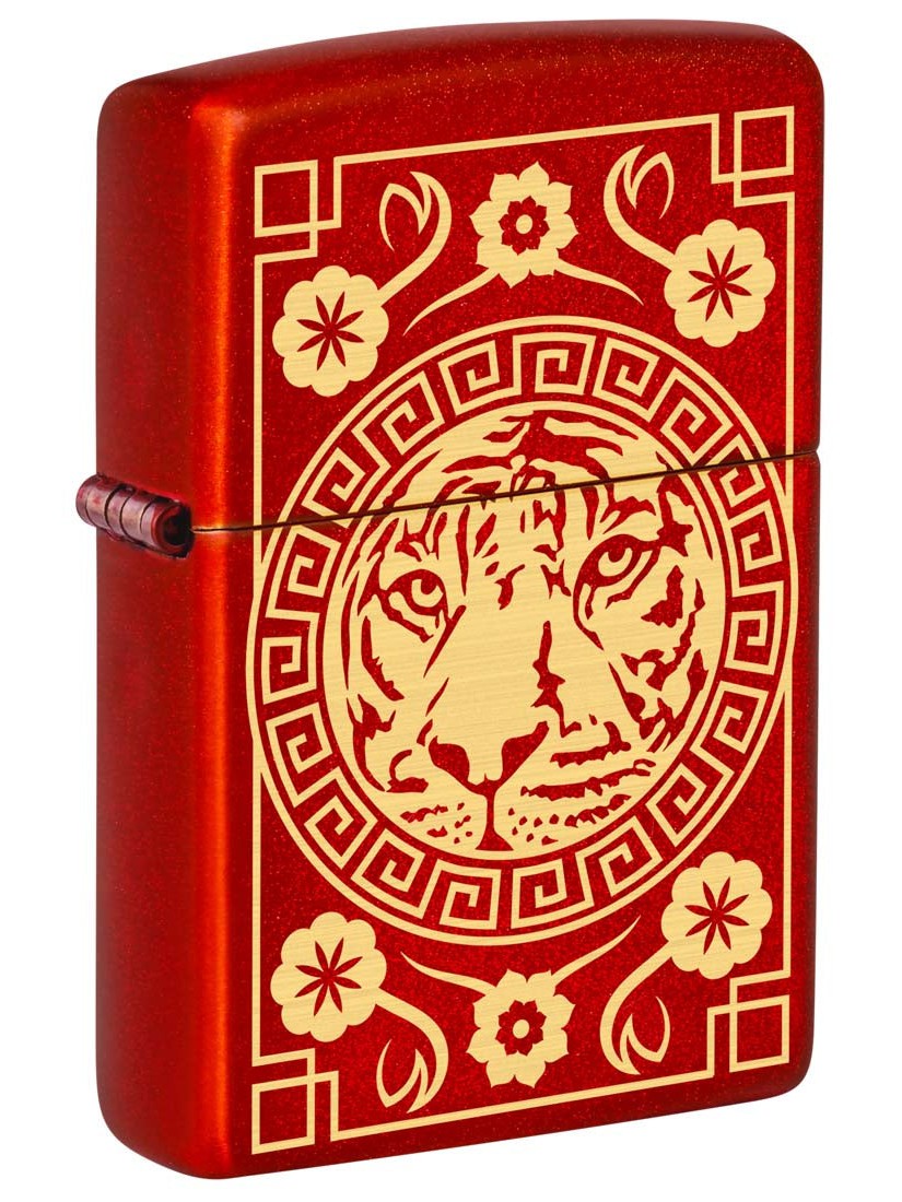 Zippo Lighter: Tiger Design, Engraved - Metallic Red 81343 – Lucas Lighters